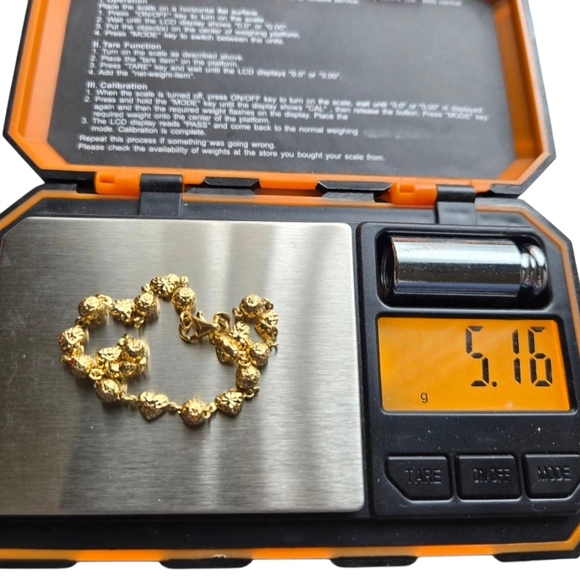 18karats Real Gold Elegant Beaded Bracelet - Picture 2 of 2